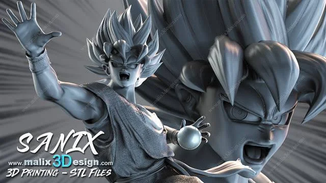 Goku Archivo STL Impresión 3D