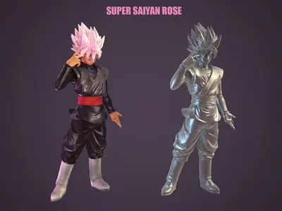 Goku Dragon Ball Rose Archivo STL para Impresion 3D