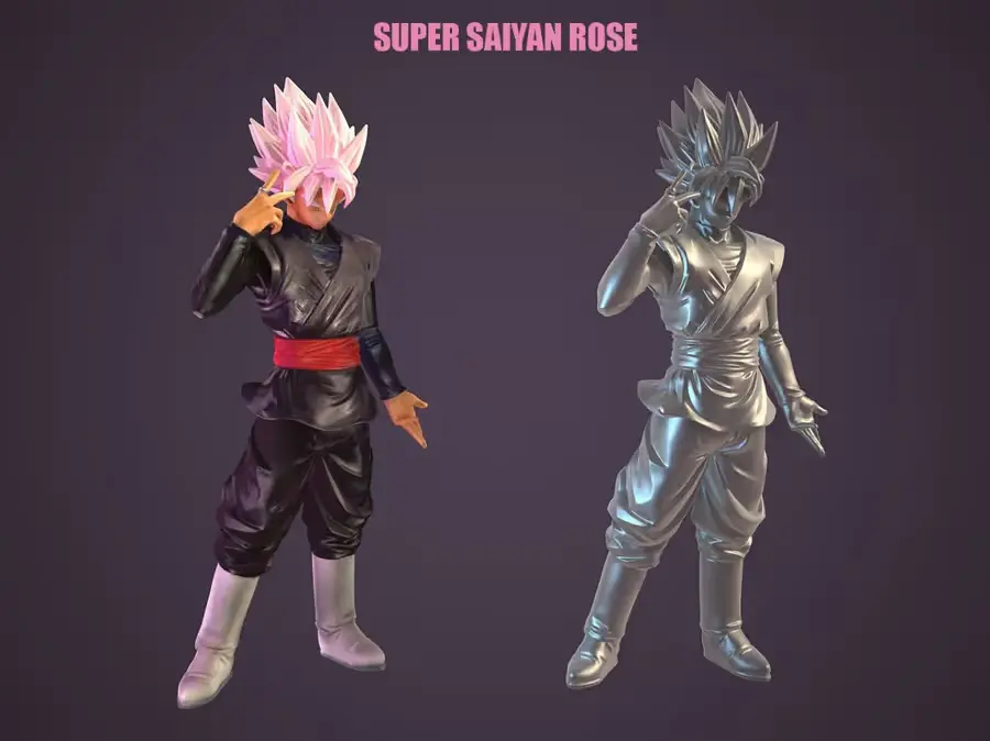 Goku Dragon Ball Rose Archivo STL para Impresion 3D