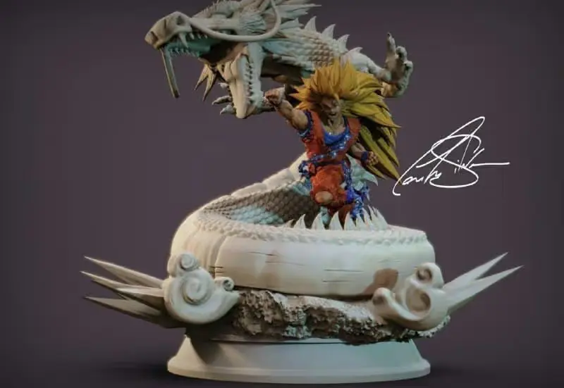 Goku Puño de Dragon DBZ Archivo STL OBJ para Impresion 3D