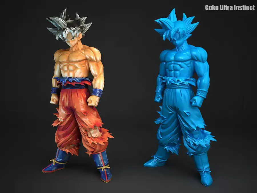 Goku Ultra Instinto DBZ Archivo STL OBJ para Impresion 3D