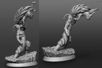 Gotenks vs Buu Dragon Ball Archivo STL OBJ para Impresion 3D