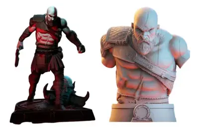 Gow Kratos Fan Art + Bust Ncg Archivos Stl Para Impresión 3d