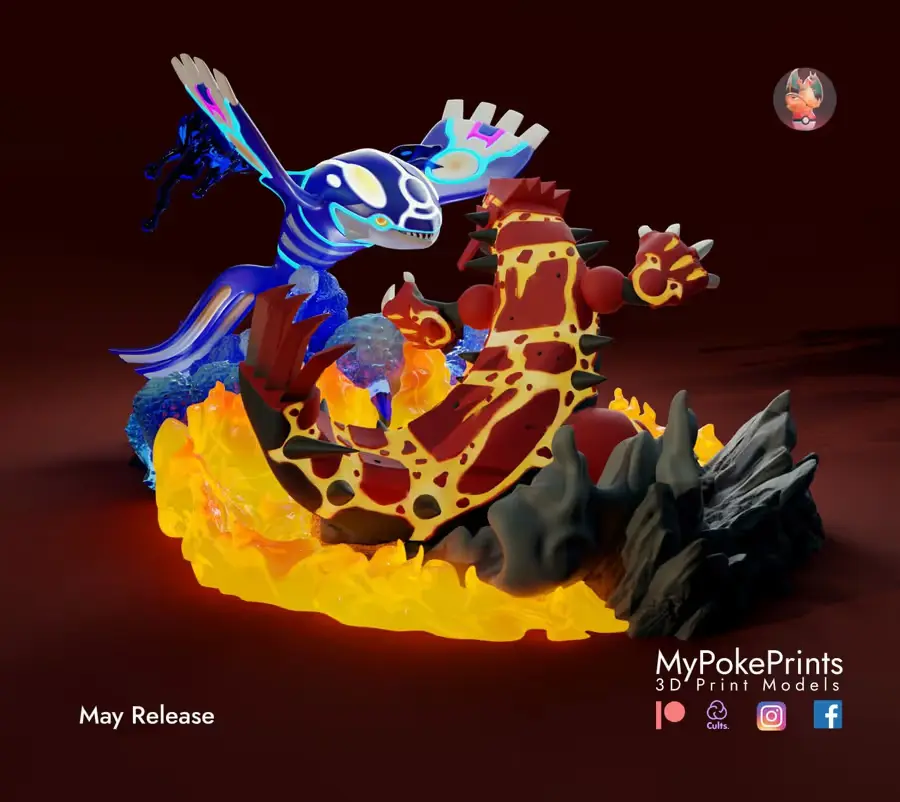 Groudon Archivo Stl Para Impresion 3D