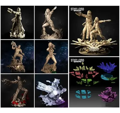 Guardianes De La Galaxia X7 Archivos Stl Para Impresión 3d