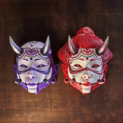 Hannya Chunari Wall Mask Archivos Stl Para Impresión 3d