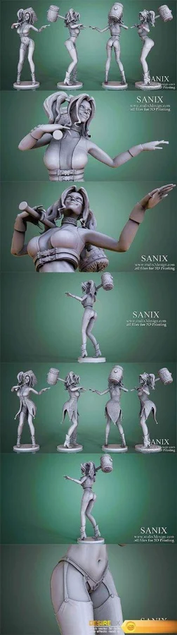 Harley Quinn 3d Printable Model V1 Archivo STL Impresión 3D