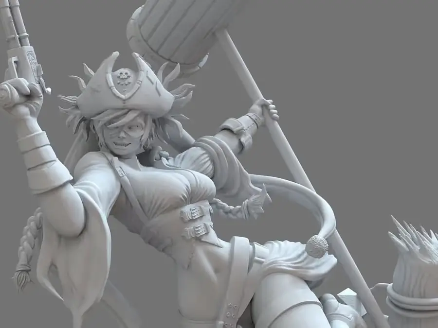 Harley Quinn Pirata Archivo Stl Para Impresion 3D