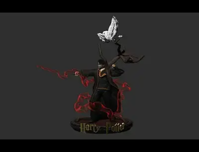 Harry Potter Y Hedwig Stl Obj Impresión 3d