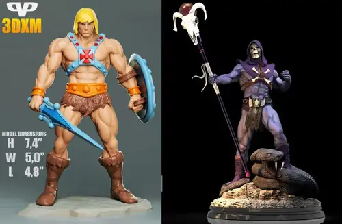 He-man 3dxm + Skeletor Archivos Stl Obj Impresión 3d