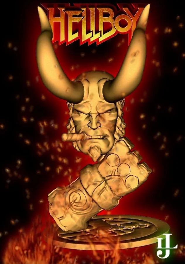 Hellboy Bust 1 Archivo STL Impresión 3D