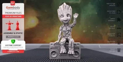 Hello Baby Groot Stereo Archivo STL Impresión 3D
