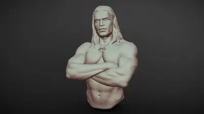 Henry Cavill The Witcher Busto Archivo Stl Para Impresion 3D