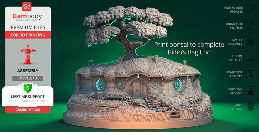 Hobbiton Bonsai Pot Archivo STL Impresión 3D
