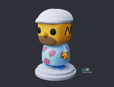 Homero Funko Figura Archivo STL OBJ para Impresion 3D