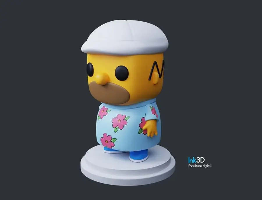 Homero Funko Figura Archivo STL OBJ para Impresion 3D