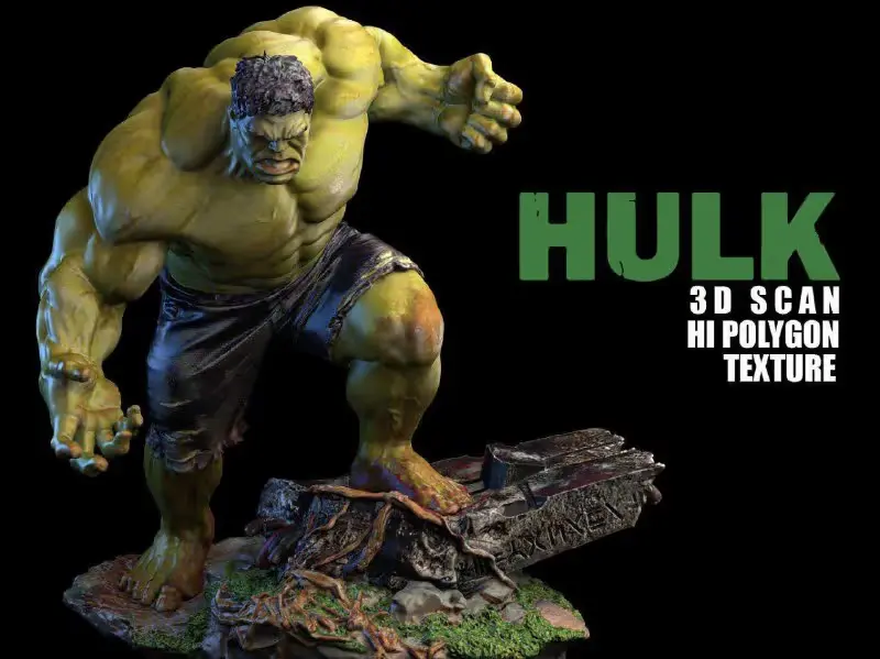 Hulk 3D Scan HD Archivo STL OBJ para Impresion 3D