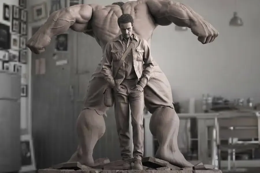 Hulk Bruce Diorama Archivo STL OBJ para Impresion 3D