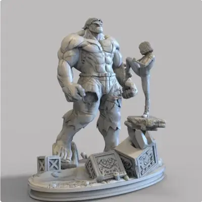 Hulk Vs Alita Archivo STL OBJ para Impresion 3D