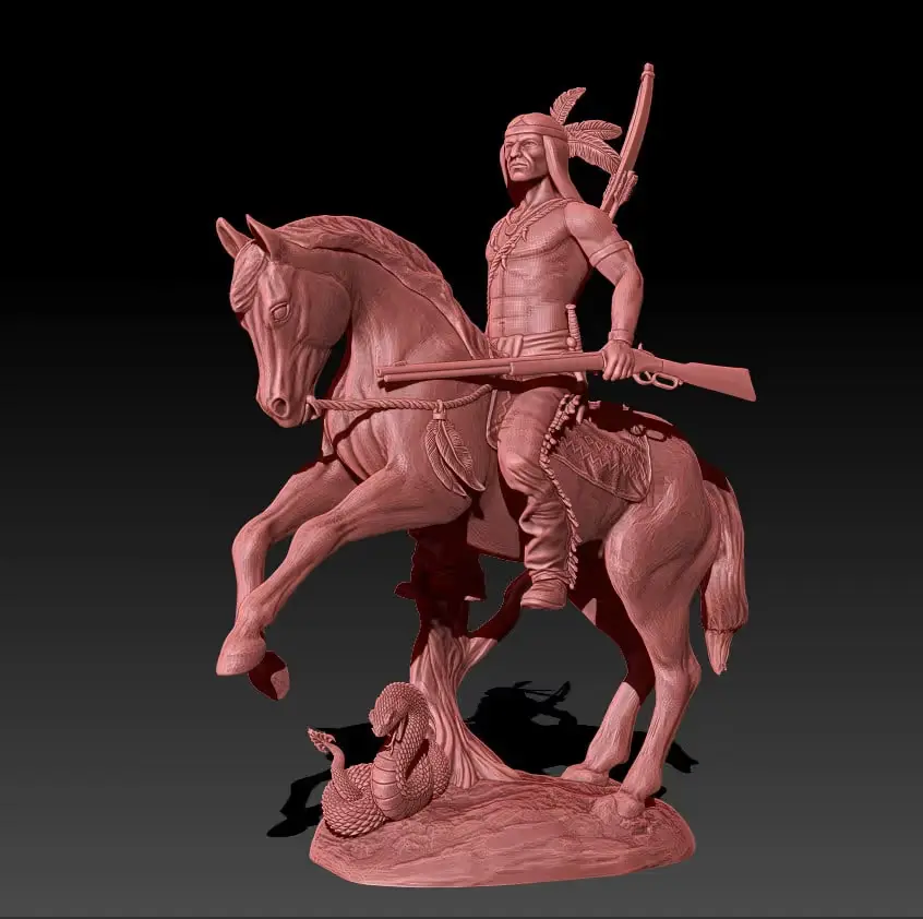 Indian Warrior Rider Archivo Stl Para Impresion 3D