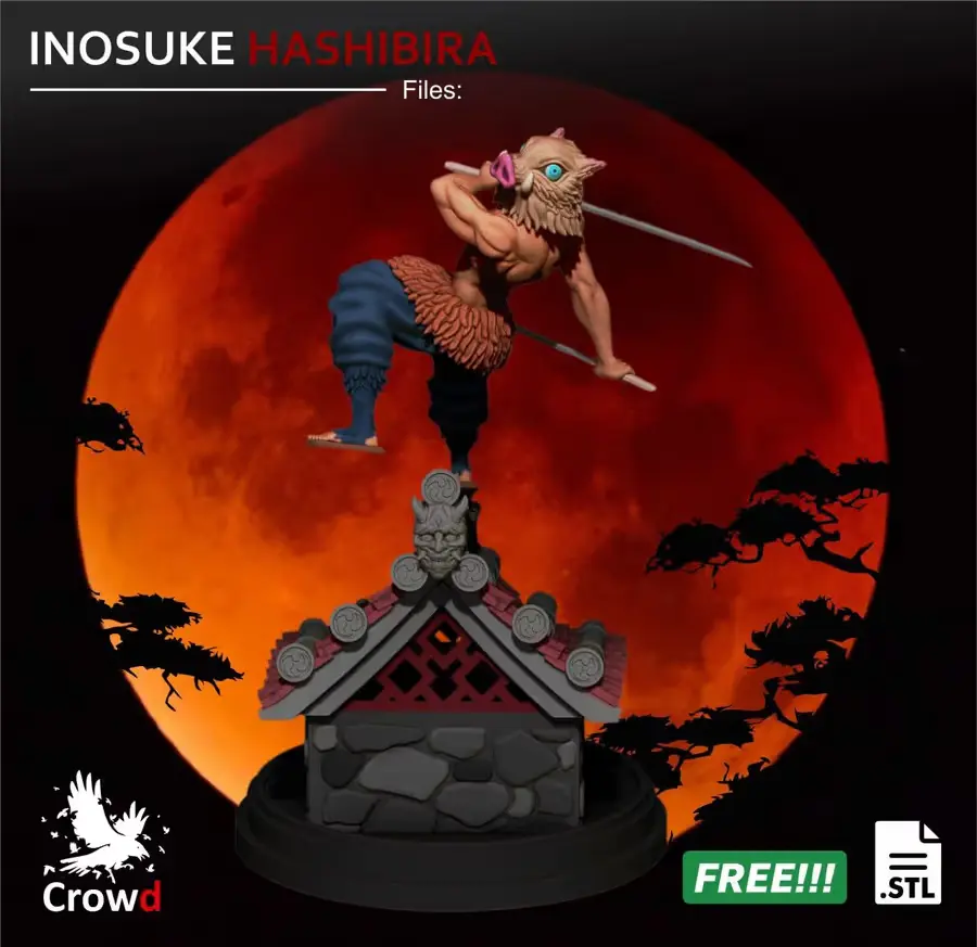 Inosuke Hashibira Archivo Stl Para Impresion 3D