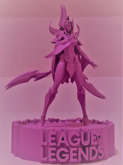 Irelia With Sty y Lol Logo Archivo STL OBJ para Impresion 3D