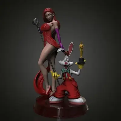 Jessica Y Roger Rabbit Oscar Archivo Stl Para Impresión 3d