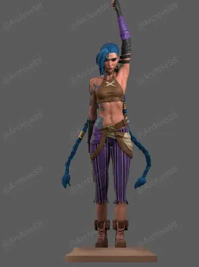 Jinx Arcane League Of Legends Archivo Stl Para Impresion 3D