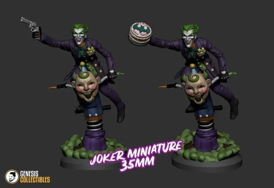 Joker Miniature Archivo STL OBJ para Impresion 3D