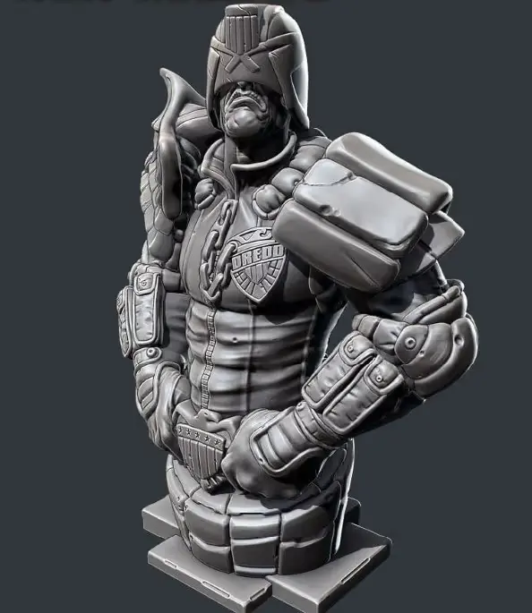 Juez Dredd Busto Archivo STL OBJ para Impresion 3D