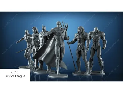 Justice League 6 In 1 Archivo STL Impresión 3D