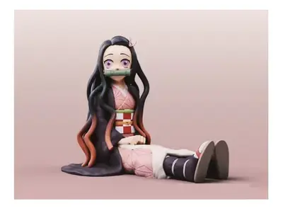 Kimetsu No Yaiba Kamado Nezuko Sentada Stl Obj Impresión 3d