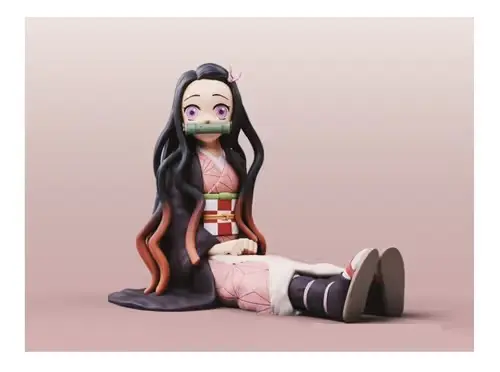 Kimetsu No Yaiba Kamado Nezuko Sentada Stl Obj Impresión 3d