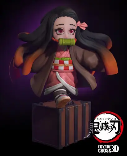 Kimetsu No Yaiba Nezuko Chibi Stl/obj Para Impresión 3d