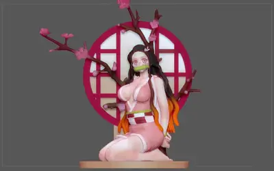 Kimetsu No Yaiba Nezuko Tie Up Archivo Stl Para Impresión 3d