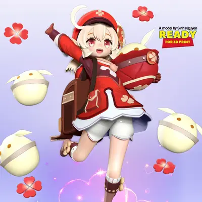 Klee Genshin Impact Archivo Stl Para Impresion 3D