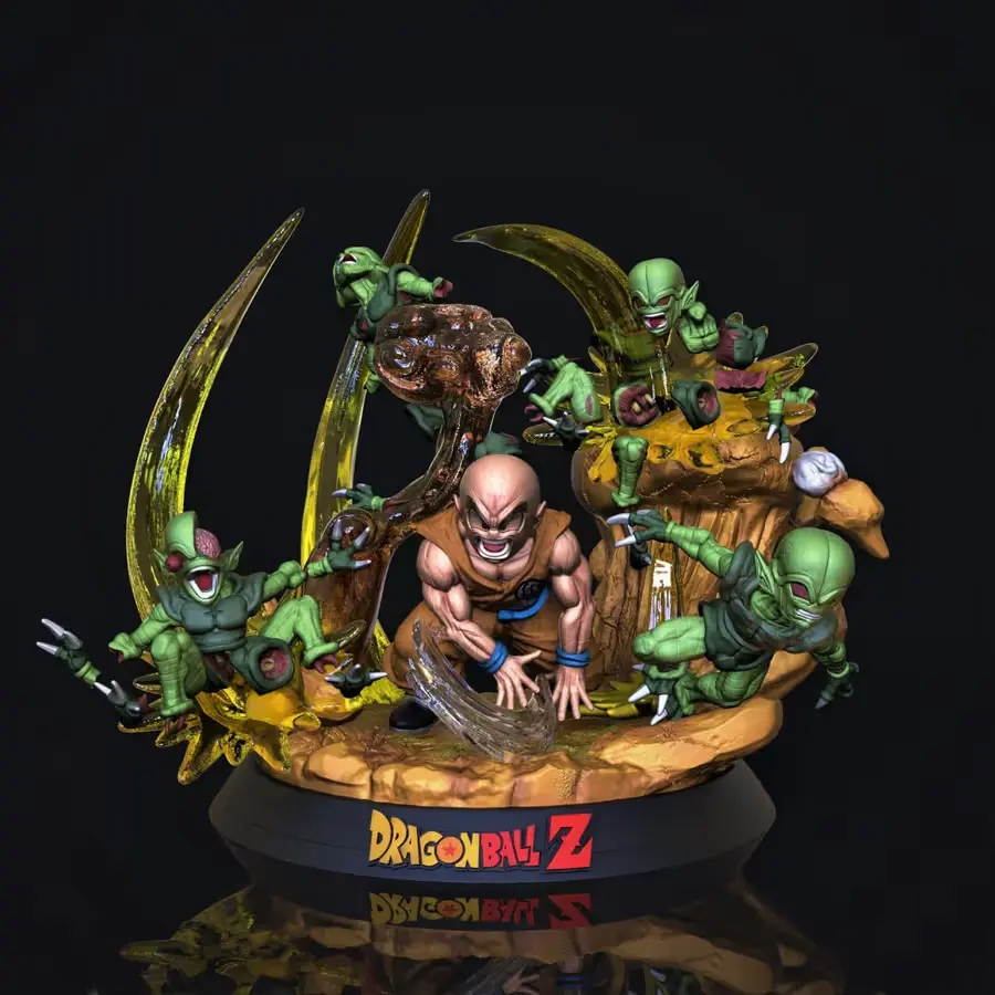 Krilin Vs Saibamans Archivo Stl Para Impresion 3D