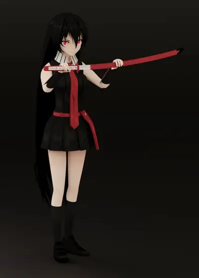 Kurome Akame Ga Kill Archivo Stl Para Impresion 3D