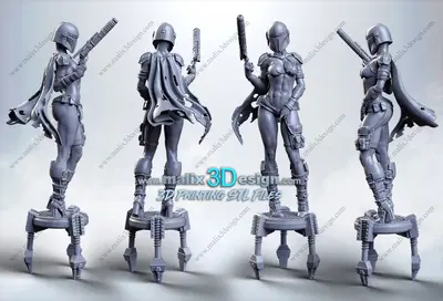 Lady Mandalorian Archivo Stl Para Impresion 3D