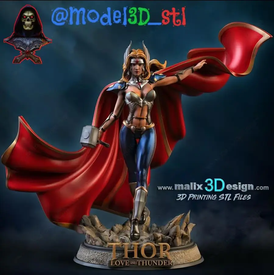 Lady Thor Archivo Stl Para Impresion 3D
