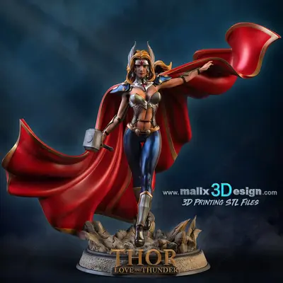 Lady Thor Marvel Archivo STL OBJ para Impresion 3D