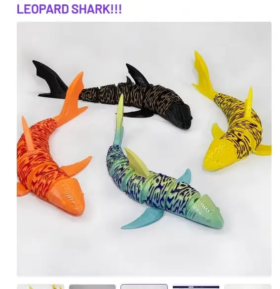 Leopard Shark Archivo STL OBJ para Impresion 3D
