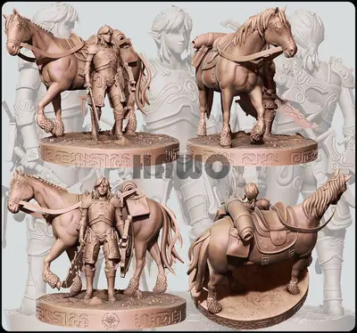 Link & Epona Zelda Hawo Archivo Stl Para Impresion 3D