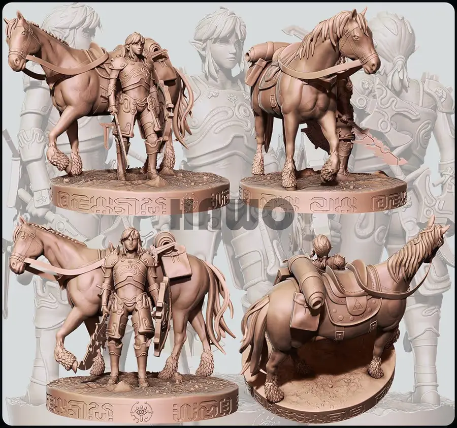 Link & Epona Zelda Hawo Archivo Stl Para Impresion 3D