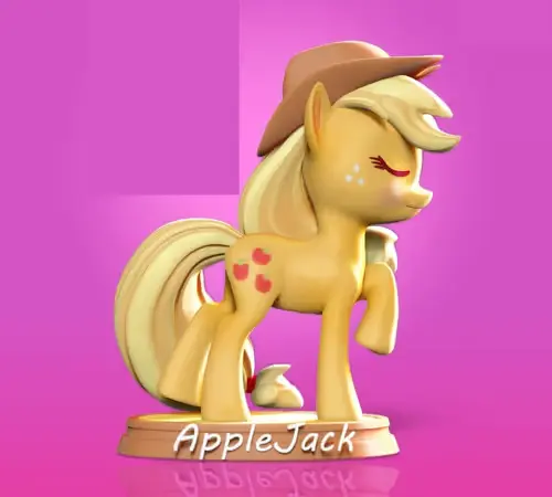 Little Pony Applejack Stl Obj Impresión 3d