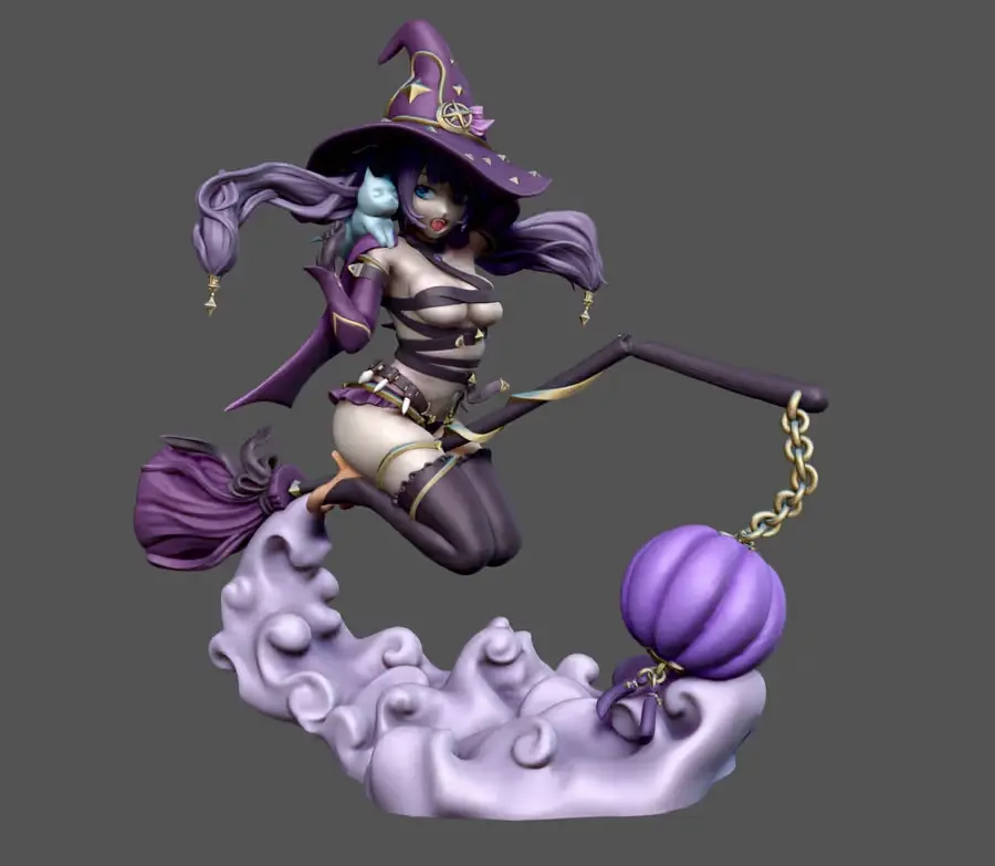 Little Witch Mona Archivo Stl Para Impresion 3D