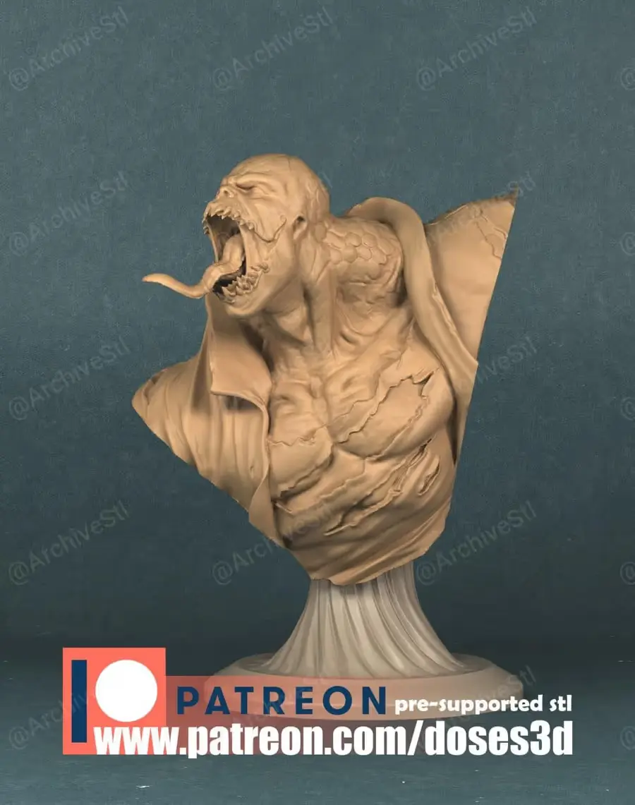 Lizard Busto Archivo Stl Para Impresion 3D