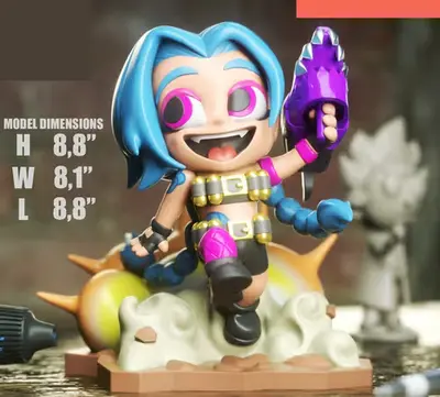 Lol Jinx Chibi 3dxm Archivos Stl Para Impresión 3d