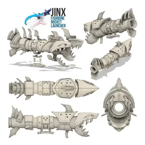 Lol Jinx Fishbone Archivo Stl Para Impresión 3d