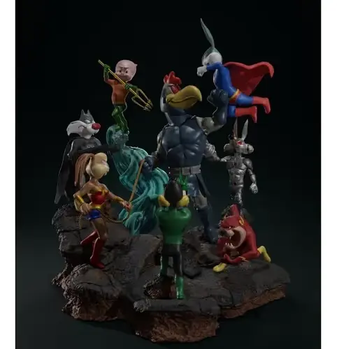 Lonney Toons Dc Diorama Stl Obj Impresión 3d